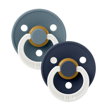 BIBS Pacifiers and Teethers Bibs 2PK Colour Pacifier 6-18 Months Size 2 Glow In The Dark PetrolGLOW/DeepSpaceGLOW
