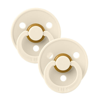 Bibs 2PK Colour Pacifier 6-18 Months Size 2 Ivory/Ivory