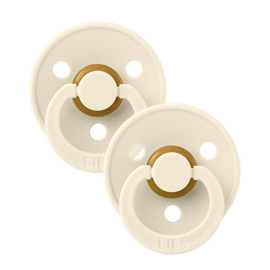 Bibs 2PK Colour Pacifier 6-18 Months Size 2 Ivory/Ivory