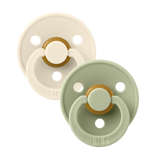 BIBS Pacifiers and Teethers Bibs 2PK Colour Pacifier 6-18 Months Size 2 Ivory/Sage