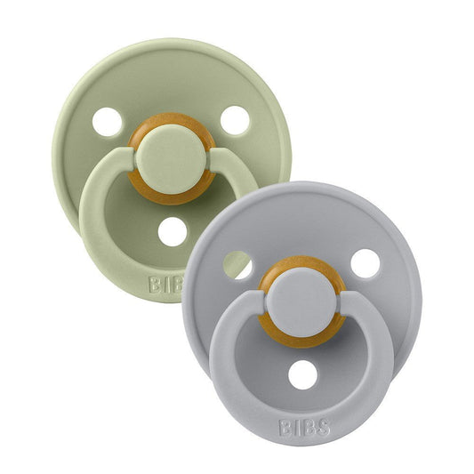 Bibs 2PK Colour Pacifier 6-18 Months Size 2 Sage/Cloud