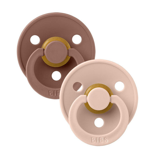 Bibs 2PK Colour Pacifier 6-18 Months Size 2 Woodchuck/Blush