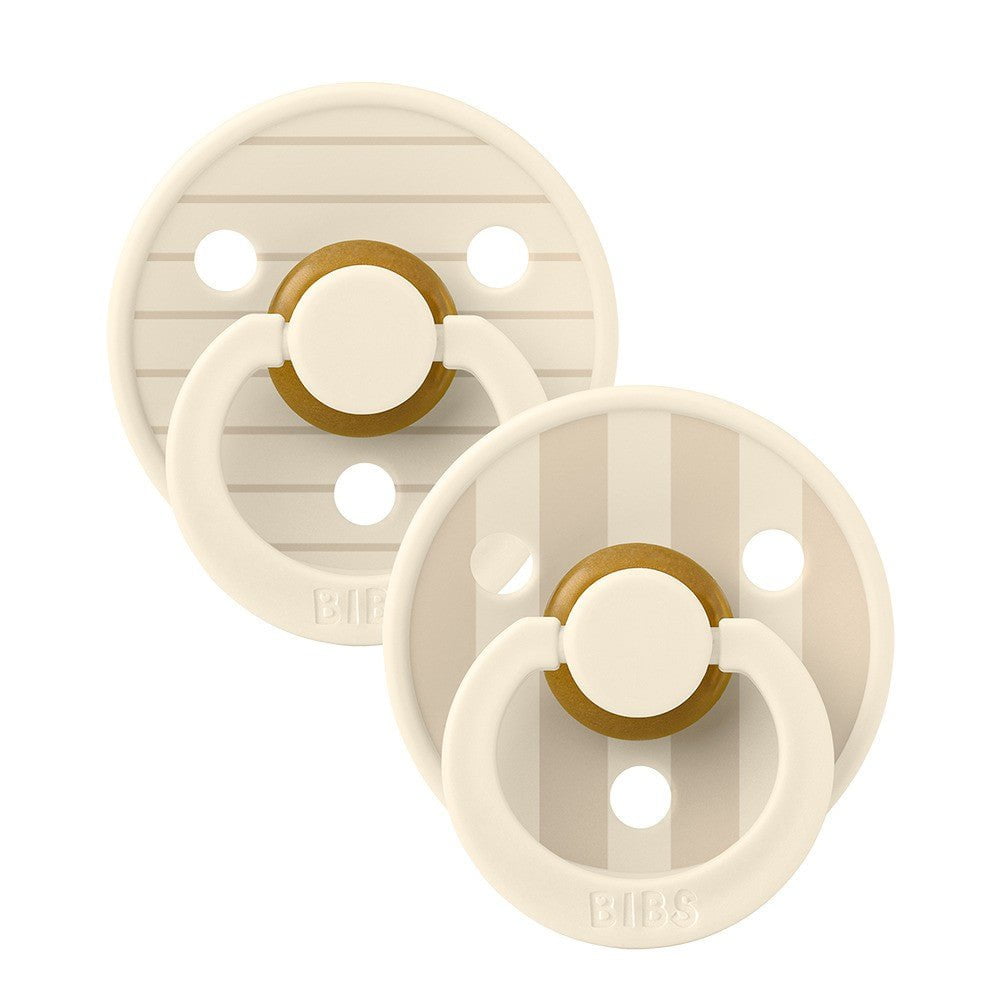 Bibs 2PK Studio Collection Colour Pacifier 6-18 Months Size 2 - Pin Ivory Vanilla Mix