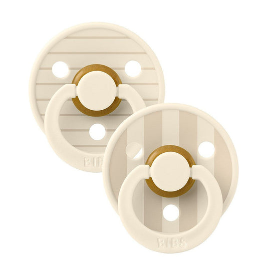 Bibs 2PK Studio Collection Colour Pacifier 6-18 Months Size 2 - Pin Ivory Vanilla Mix