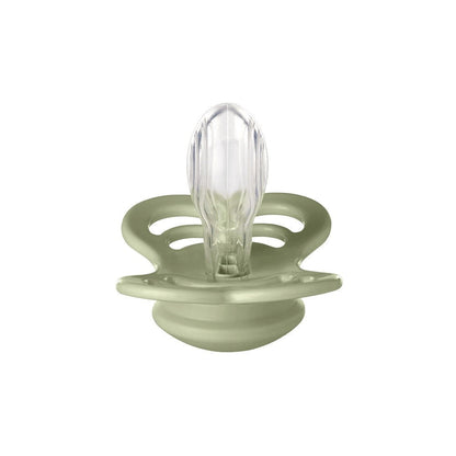 Bibs 2PK Supreme Silicone Pacifier 6-18 Months Size 2 - Ivory/Sage