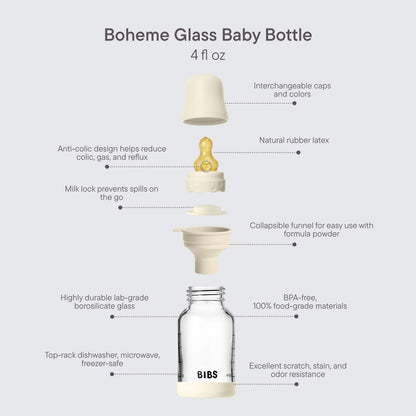Bibs Baby Glass Bottle Boheme 4OZ Latex Blush-Slow Flow
