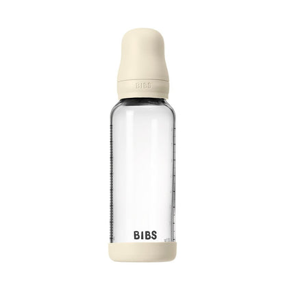 Bibs Baby Glass Bottle Set 8OZ Latex-Ivory - Medium Flow