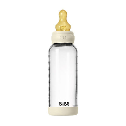 Bibs Baby Glass Bottle Set 8OZ Latex-Ivory - Medium Flow