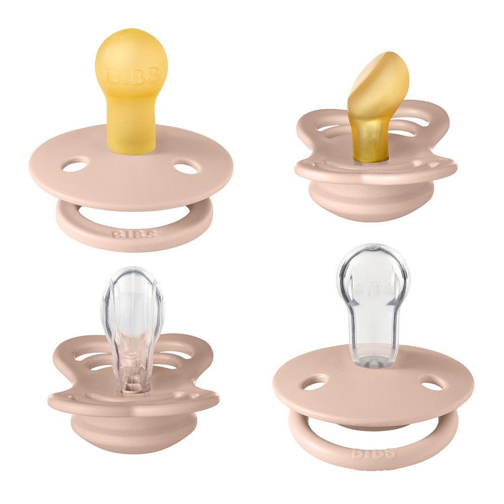 Bibs New Baby Try-It Collection Pacifier 4PK Set 0+Months Size 1 - Blush