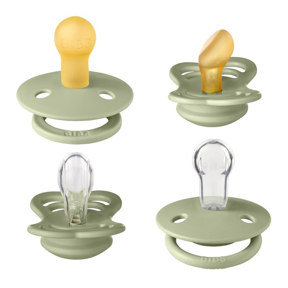 Bibs New Baby Try-It Collection Pacifier 4PK Set 0+Months Size 1 - Sage