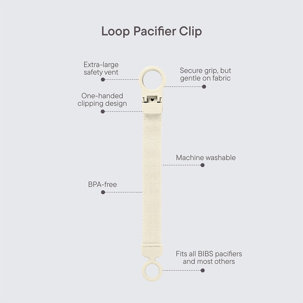 Bibs Pacifier Clip Loop Dusty Blue