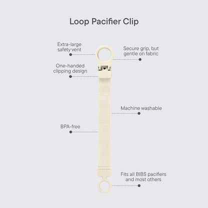 Bibs Pacifier Clip Loop Dusty Blue