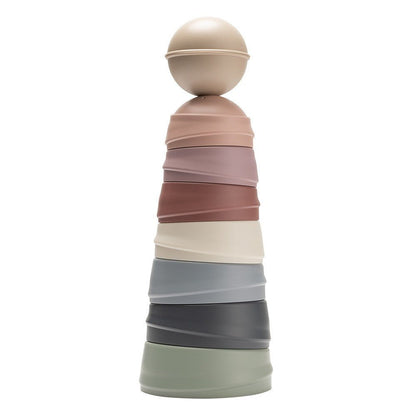 Bibs Wobbly Tower Pastel Rainbow