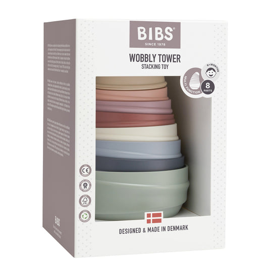 Bibs Wobbly Tower Pastel Rainbow