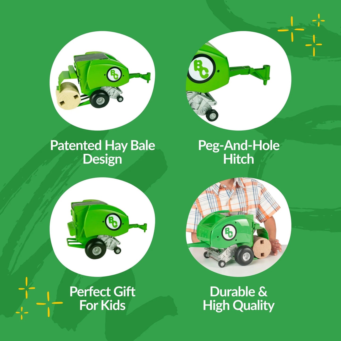 Big Country Toys Play Vehicles Big Country Round Baler - Green