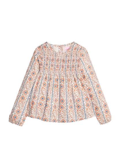 Bisby Girls Shirts Verbier Vines Orange / 5 Bisby Girl's Anita Top - Verbier Vines Orange