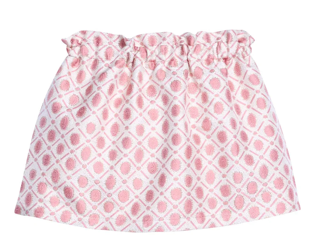 Bisby Girls Apparel / Skirts / Kids Peach / 5 Bisby Girl's Portofino Skirt - Peach Jacquard