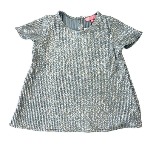 Bisby Girls Apparel / Shirts / Kids Blue Crinkle Stars / 5 Bisby Girls Crinkle Top - Blue Crinkle Stars