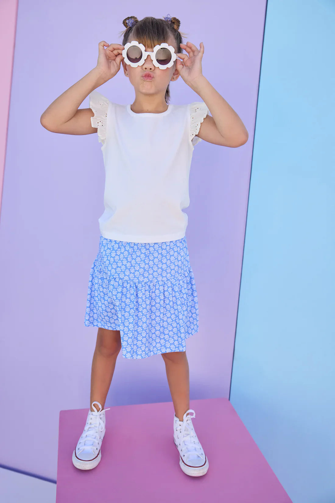 Bisby Bisby Girls Eyelet Tank - White
