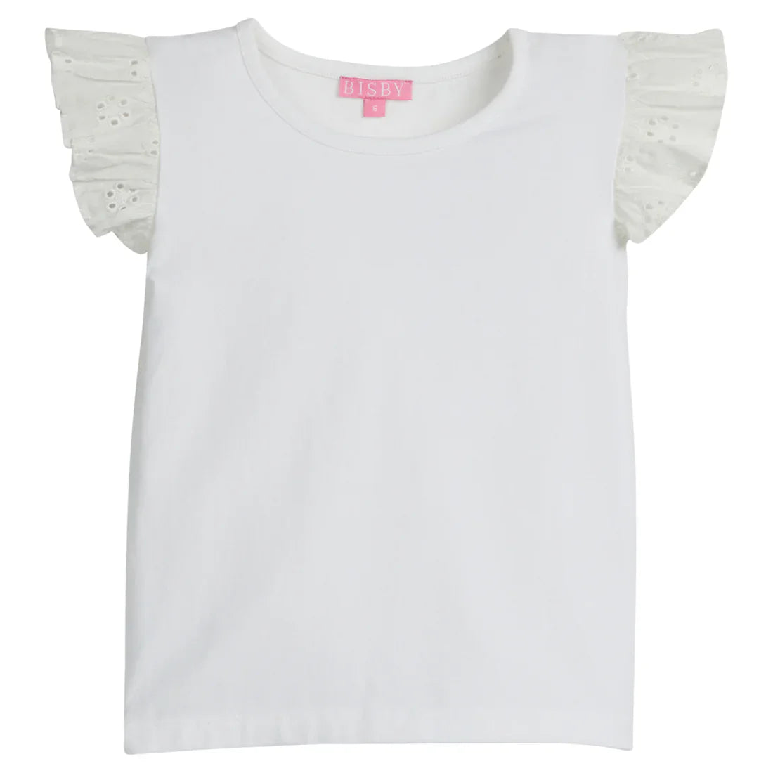 Bisby White / 5 Bisby Girls Eyelet Tank - White