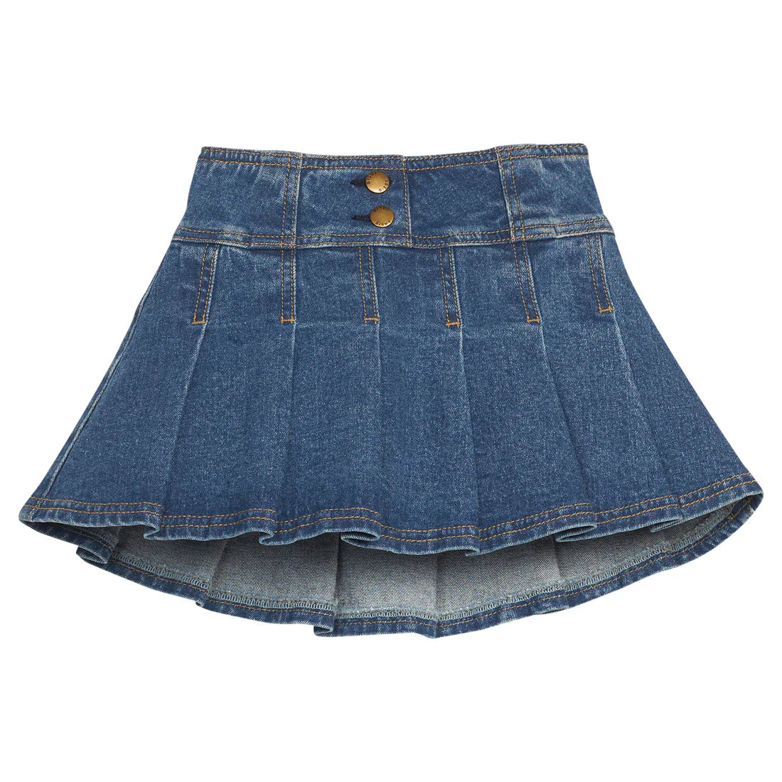 Bisby Denim / 5 Bisby Girls Pleated Mini Skirt - Denim