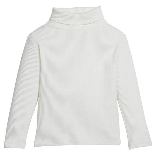 Bisby Girls Ribbed Turtleneck - Ivory