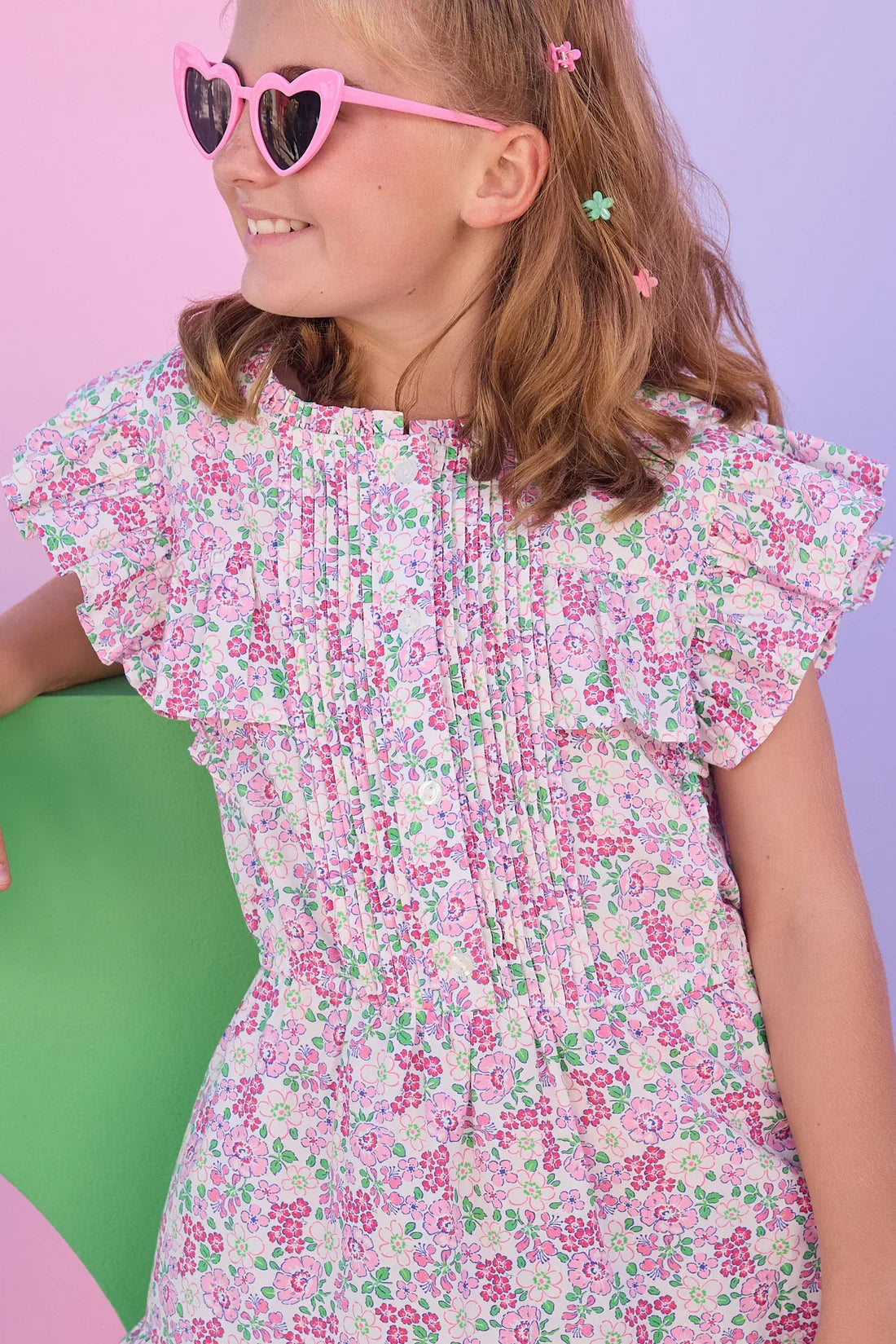Bisby Bisby Girls Rodeo Dress - Pink Bloomsbury Blossoms