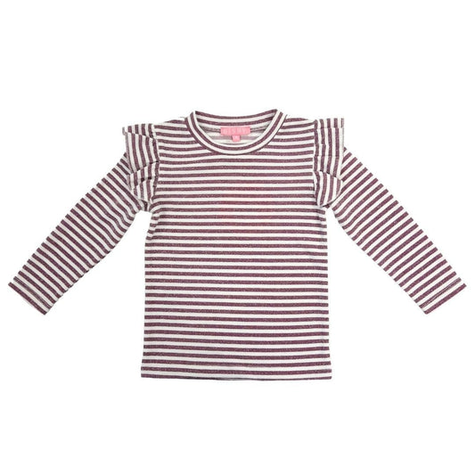 Bisby Girls Apparel / Shirts / Kids Sugarplum Stripe / 5 Bisby Girls Sadie Top - Sugarplum Stripe