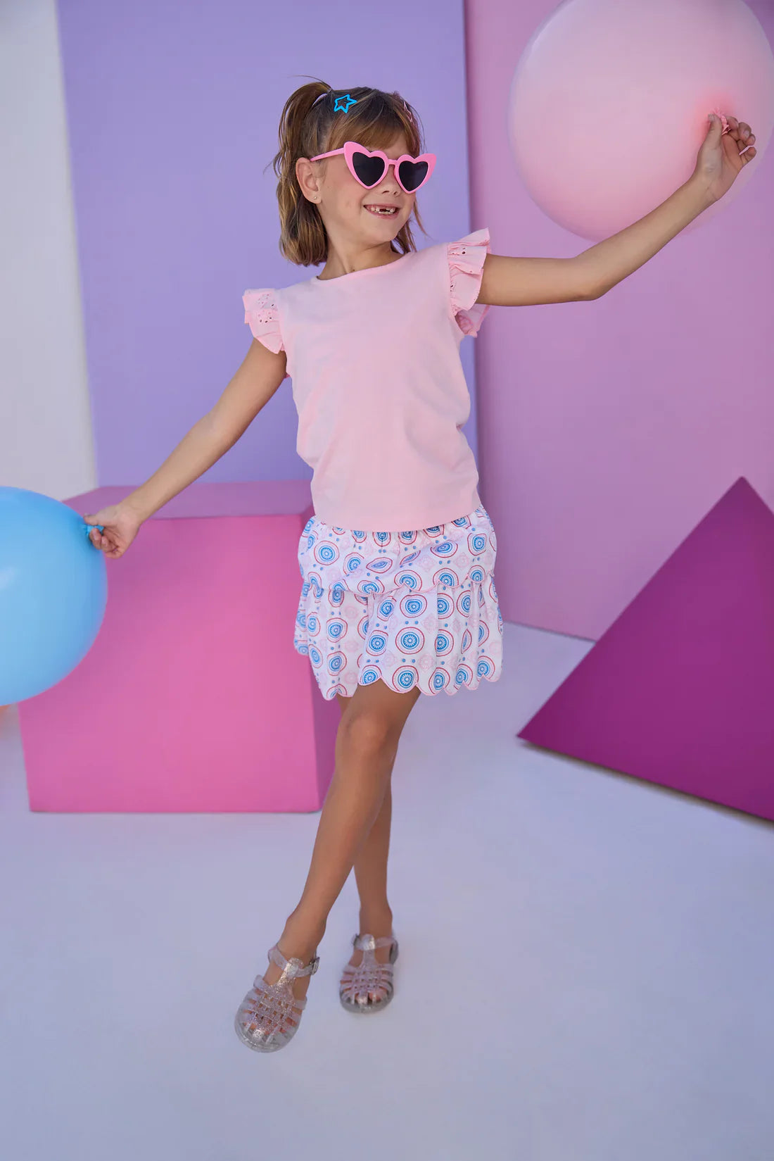 Bisby Girls Dresses/Skirts Bisby Girls Two Tiered Skort - Jaipur Pop
