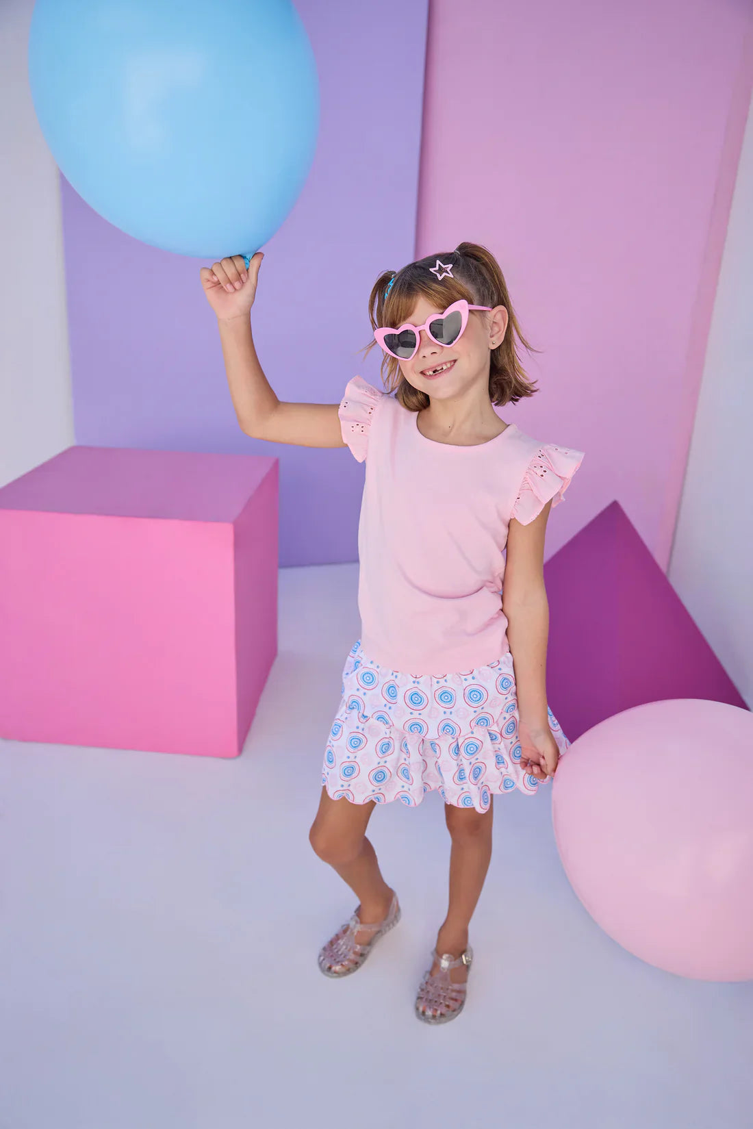 Bisby Girls Dresses/Skirts Bisby Girls Two Tiered Skort - Jaipur Pop