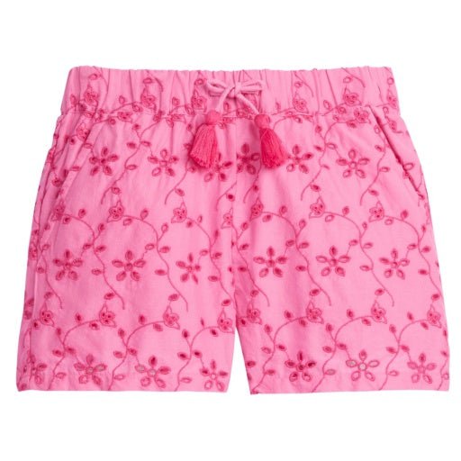 Girls Pink Eyelet Richmond Shorts - Bisby – Babysupermarket