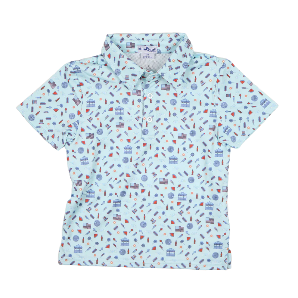 Blue Quail Clothing Co. Stars & Stripes / 2 Toddler BlueQuail Boys Performance Polo Shirt - Stars & Stripes