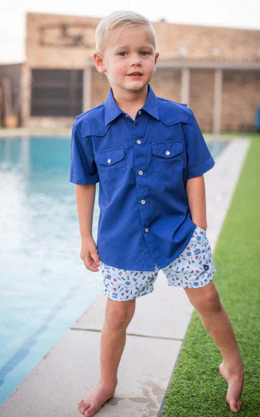 Blue Quail Clothing Co. BlueQuail Boys Swim Trunk - Stars & Stripes