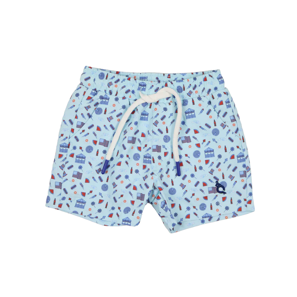 Blue Quail Clothing Co. Stars & Stripes / 2 Toddler BlueQuail Boys Swim Trunk - Stars & Stripes
