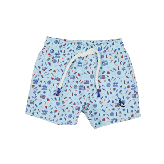 Blue Quail Clothing Co. Stars & Stripes / 2 Toddler BlueQuail Boys Swim Trunk - Stars & Stripes