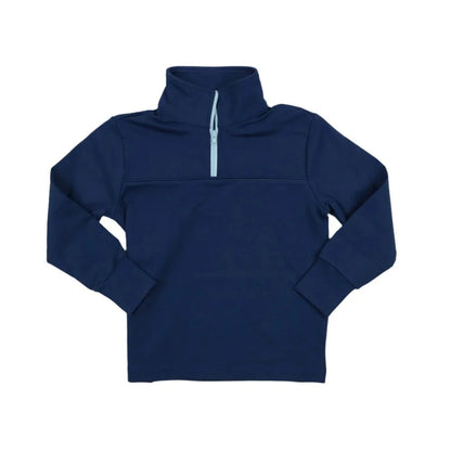 BlueQuail Clothing Co Boys 1/4 Zip Pullover - Navy First Down