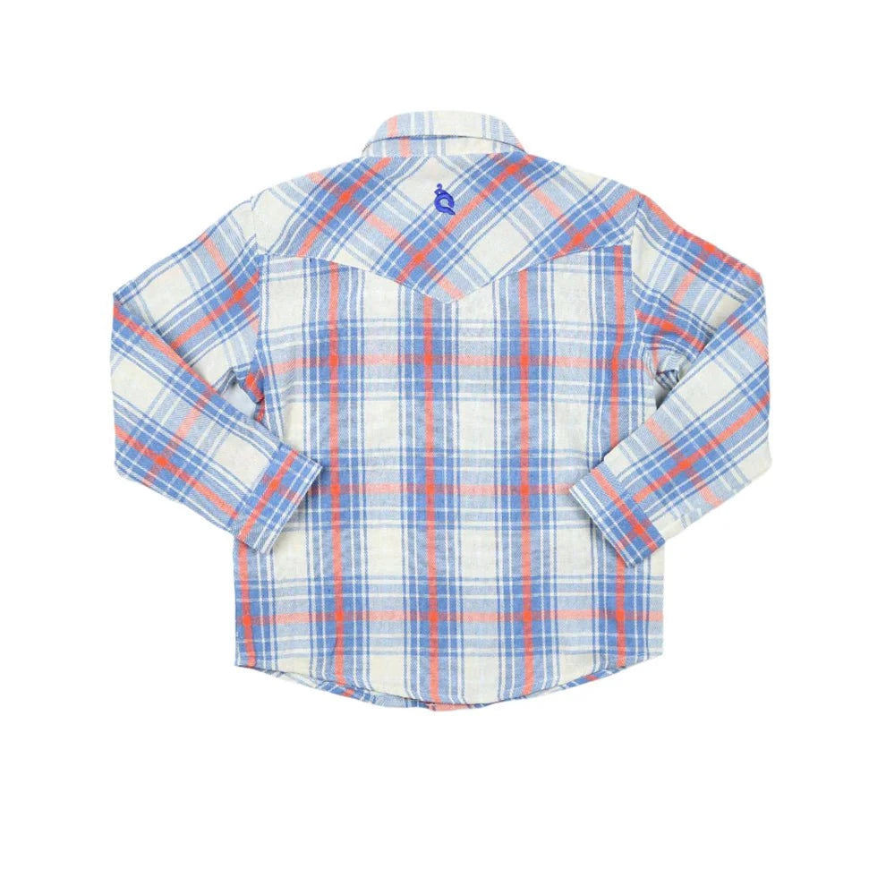 BlueQuail Clothing Co Boys All American Plaid Flannel Pearl Snap Long Sleeve Shirt