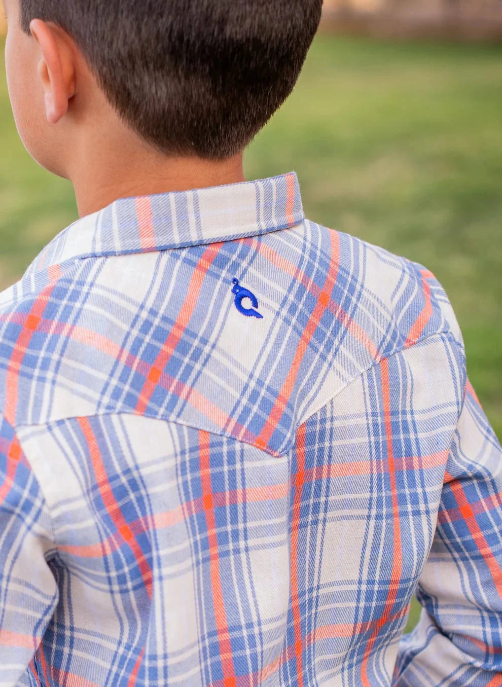 BlueQuail Clothing Co Boys All American Plaid Flannel Pearl Snap Long Sleeve Shirt