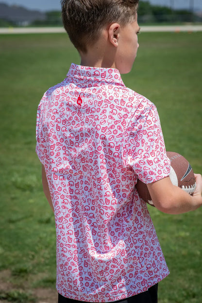 Blue Quail Clothing Co. BlueQuail Clothing Co Boys Performance Polo Shirt - Kickoff Red