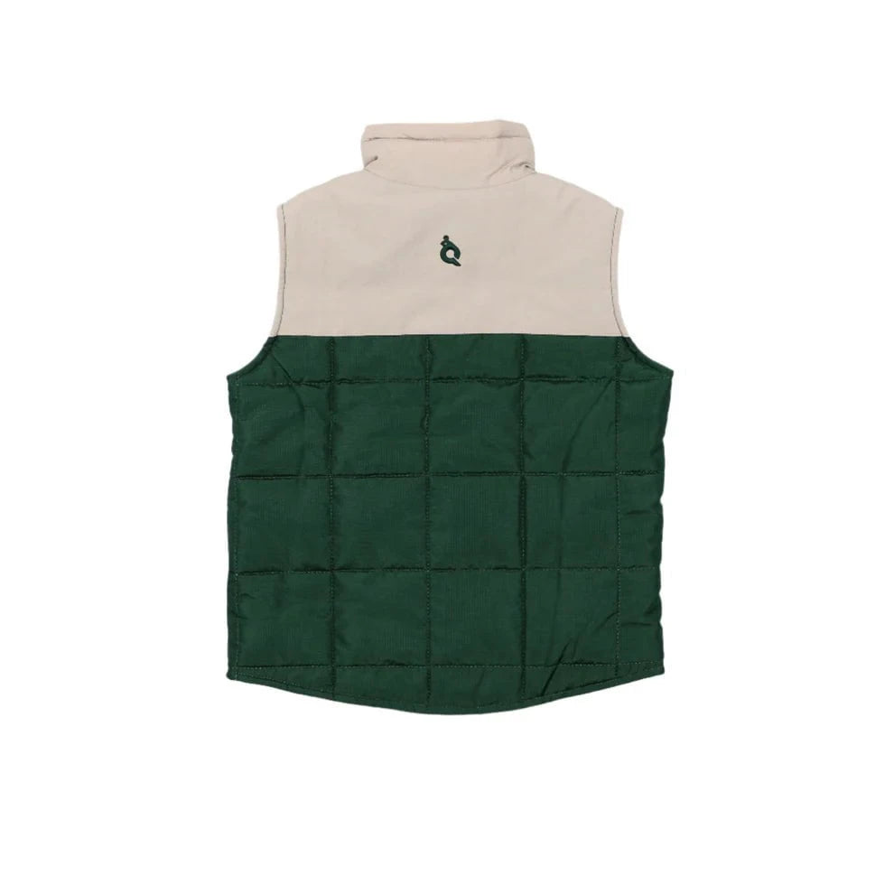 BlueQuail Clothing Co Boys Quilted Vest - Green/Khaki Classic Camo