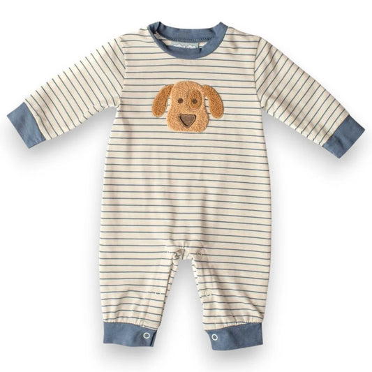 Three Sisters Puppy Applique Boys Romper
