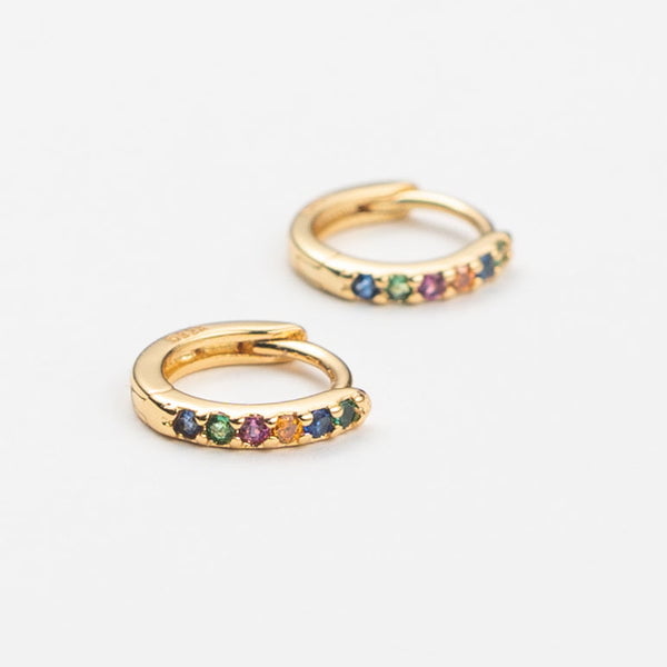 Brenda Grands JewelryBrenda Grands 18K Gold Multi-Colored Crystal HuggiesBabysupermarket