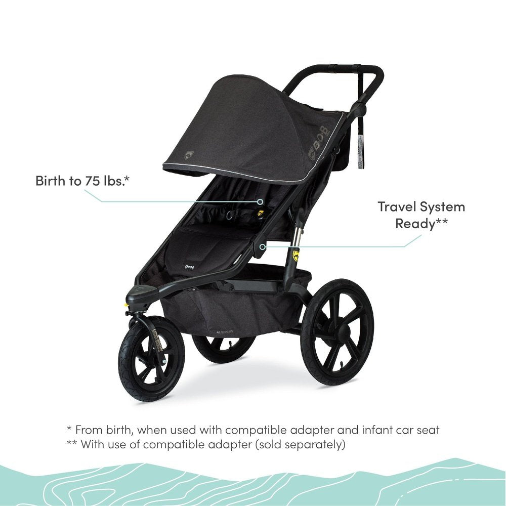 britax jogging stroller travel system Britax Britax Child Safety BOB Alterrain Jogging Stroller Melange Black
