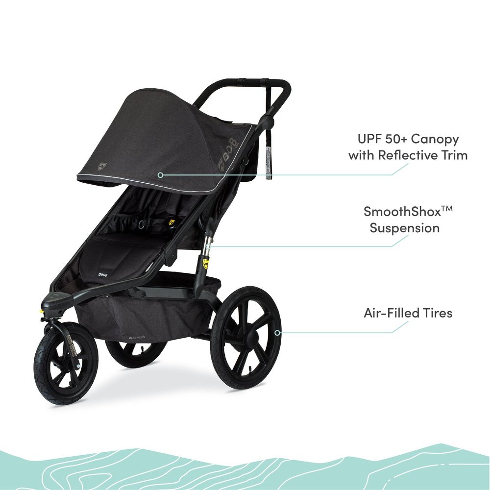 bobs stroller BOB Gear Alterrain Jogging Stroller, Melange Black