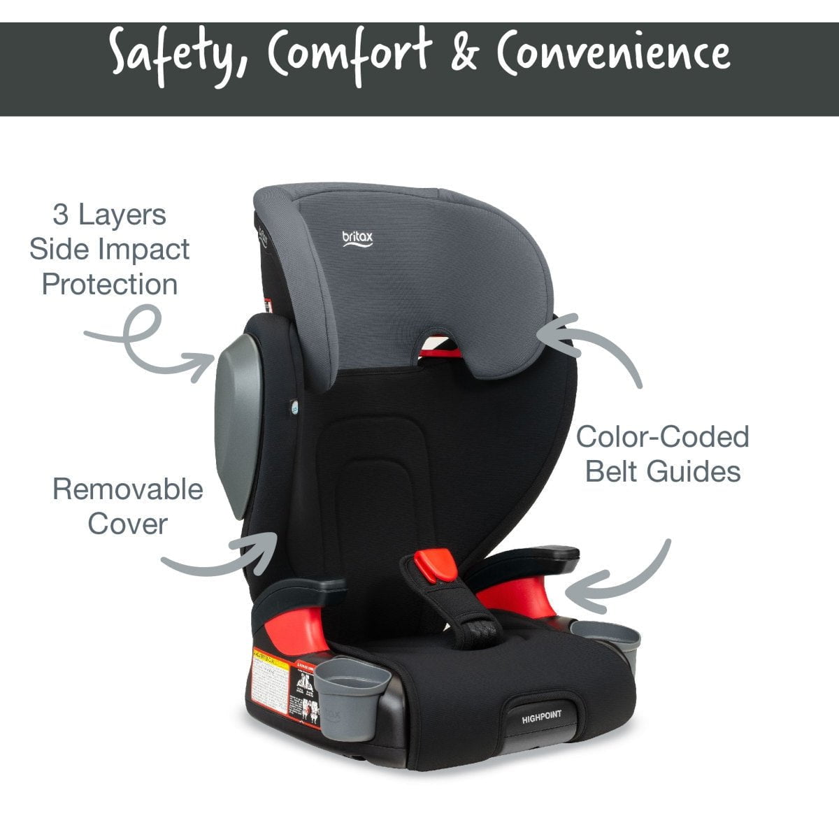 Britax Car Seats - Booster Britax Highpoint Backless Belt-Positioning Booster Seat with Safewash