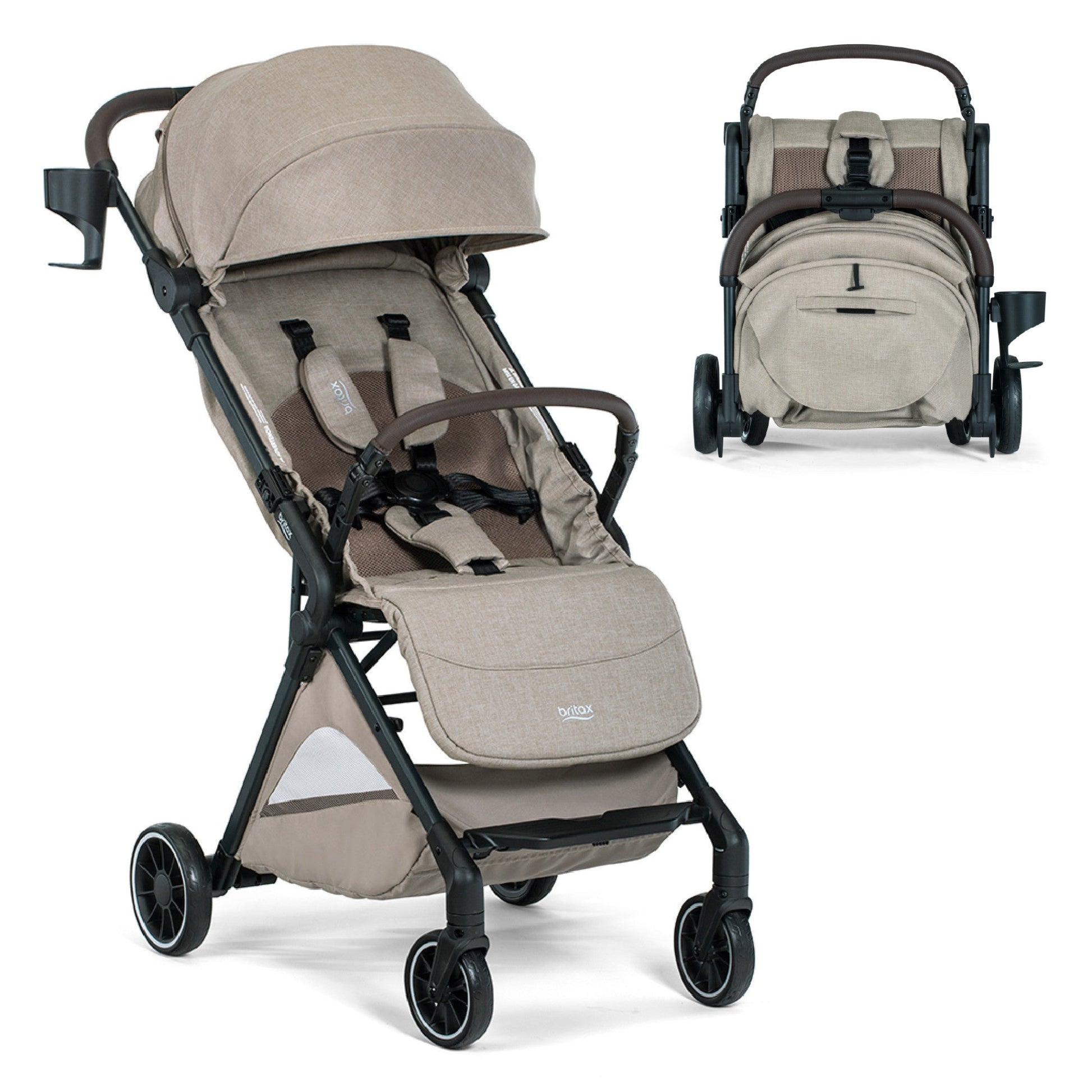 Britax Strollers - Singles Teak Britax Juniper+ Compact Stroller with One-Hand RapidFold