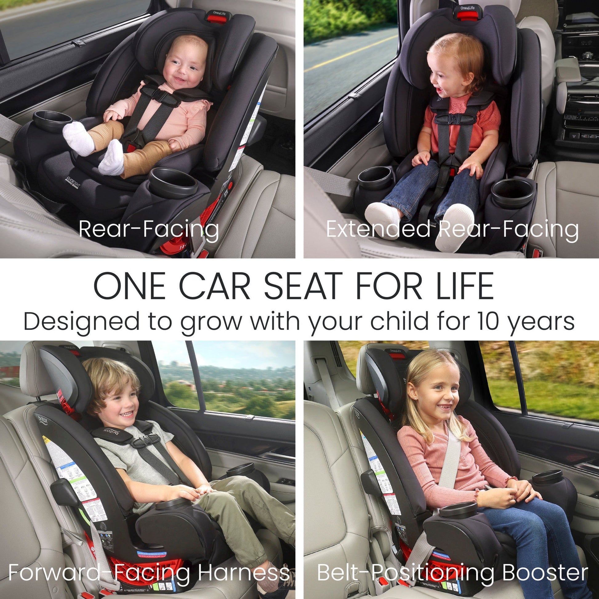 Britax Car Seats - Convertible Britax One4Life All-in-One Car Seat with ClickTight Installation + SafeWash Fabrics