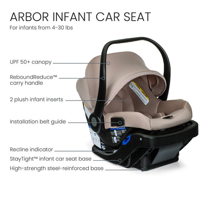 Britax Strollers - Travel Systems Britax Phases Travel System with Arbor Infant Car Seat + StayTight Base