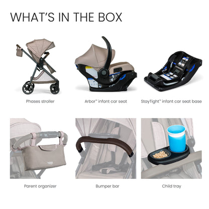 Britax Strollers - Travel Systems Britax Phases Travel System with Arbor Infant Car Seat + StayTight Base