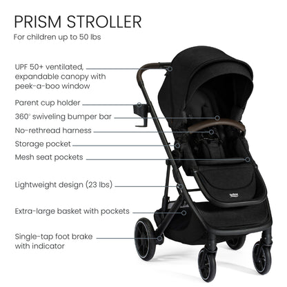 Britax Strollers - Travel Systems Britax Prism Full-Size Travel System with Willow S Infant Car Seat + Alpine Base